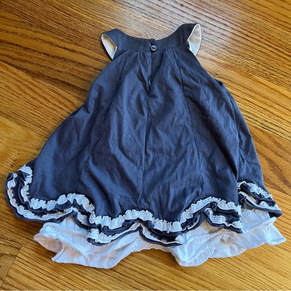 Isobella & Chloe layered slate blue and white top size 2T - Picture 3 of 4